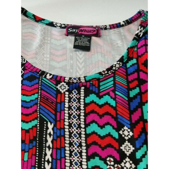 Say What? Womens 3/4 Sleeve Multicolor Bodycon Dress Size M - Picture 4 of 10